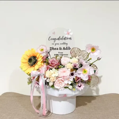 Bloom Box Akrilik Ucapan Wedding Tulang Bawang